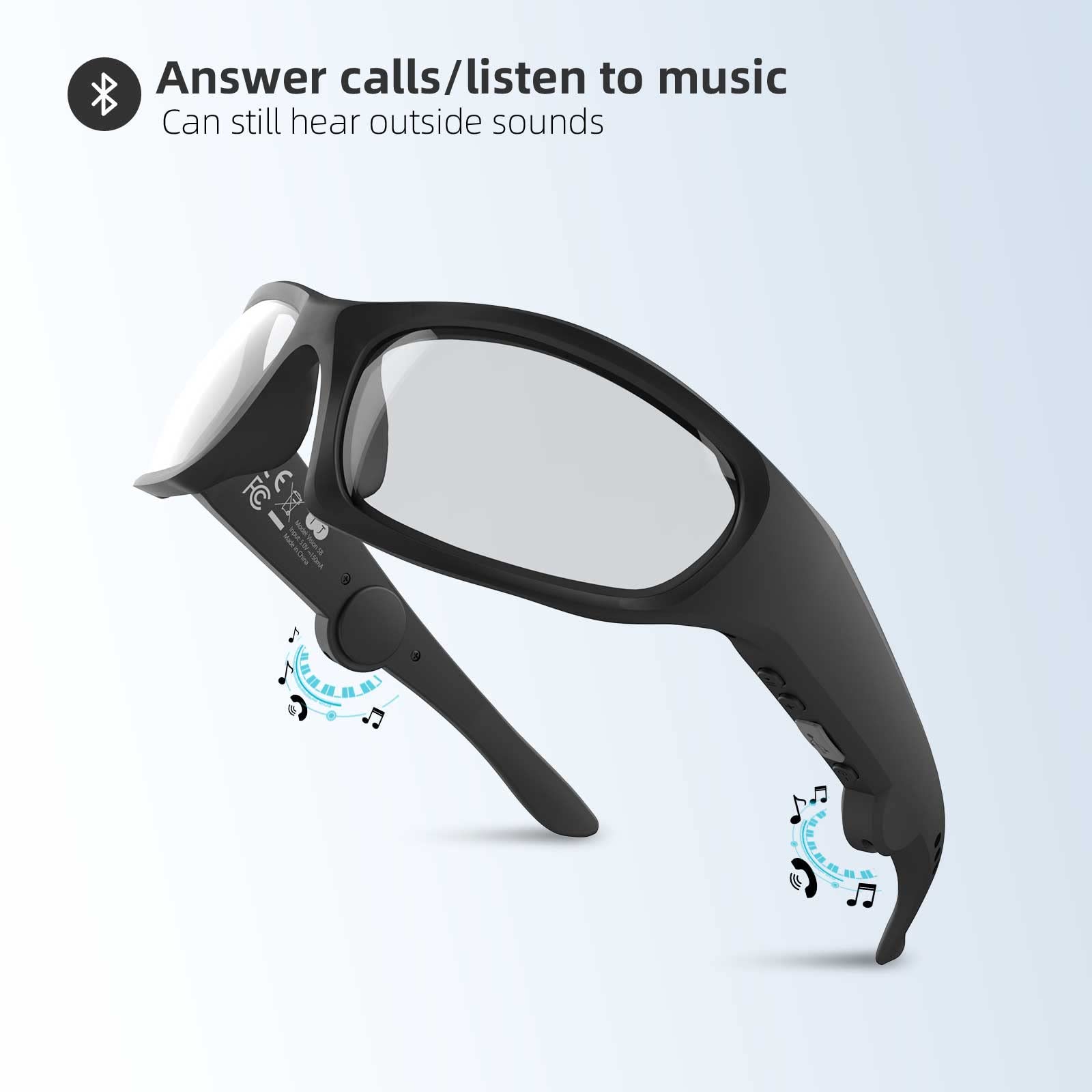 Gafas inteligentes de audio Bluetooth para hombres y mujeres, altavoces integrados, micrófono, protección UV, asistente de voz
