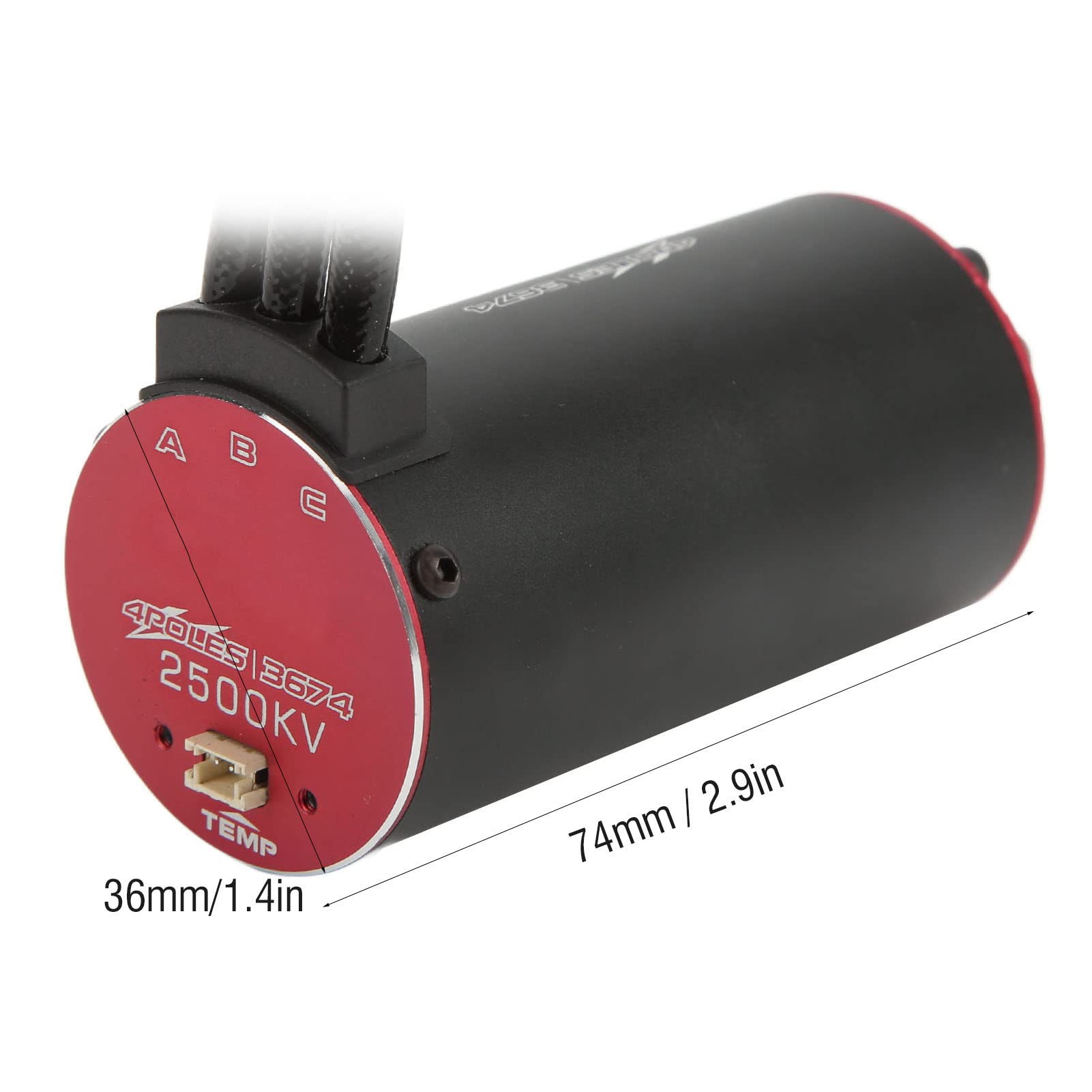 3674 2500KV bezszczotkowy silnik 4-biegunowy naddźwiękowy silnik bezszczotkowy z czujnikiem temperatury do samochodu RC 1/8 1/10