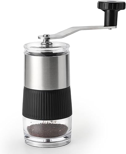 Molinillo manual de granos de café, molinillo de café con manivela, ajustes portátiles y ajustables para molienda fina a gruesa, ideal para acampar