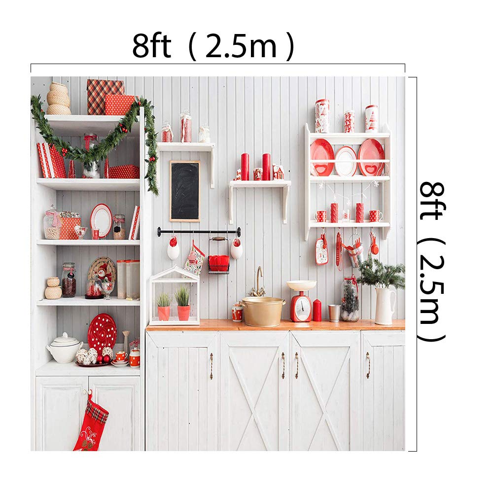 Kate Photographie Toiles De Fond 2,2x1,5m/7x5ft Hiver Noël En Plein Air Forêt Rouge Marron Bois Salle à Manger Toile De Fond Portrait De Famille Fond Photo Studio