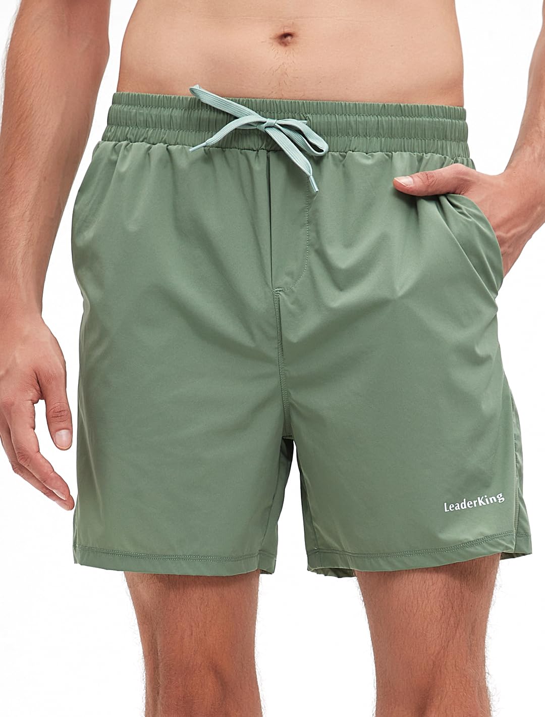 LeaderKing Mens Fitness Workout Shorts Quick-Dry Running Shorts with Pockets Basketball Training Shorts