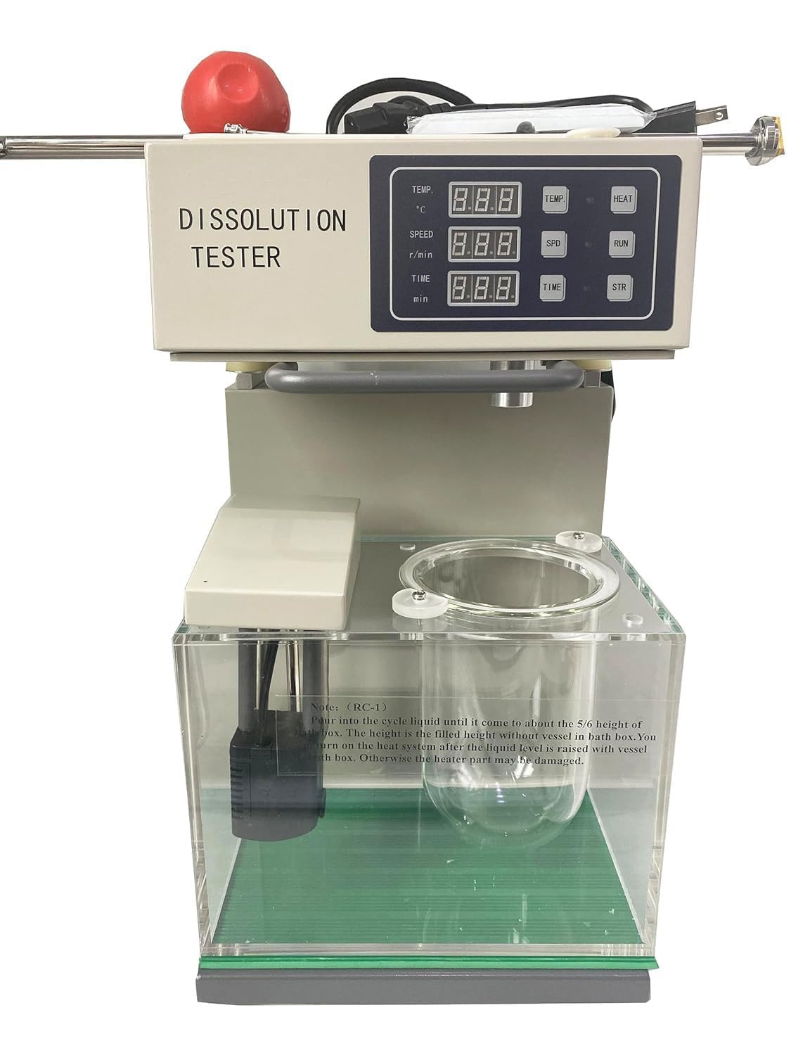 CNYST Dissolution Test Apparatus Tablet Dissolution Tester with Micro Water Pump Circulating Water Flow Even Heat System Speed Range (20-200) RPM Timing Range (5?900) min (6 Points)