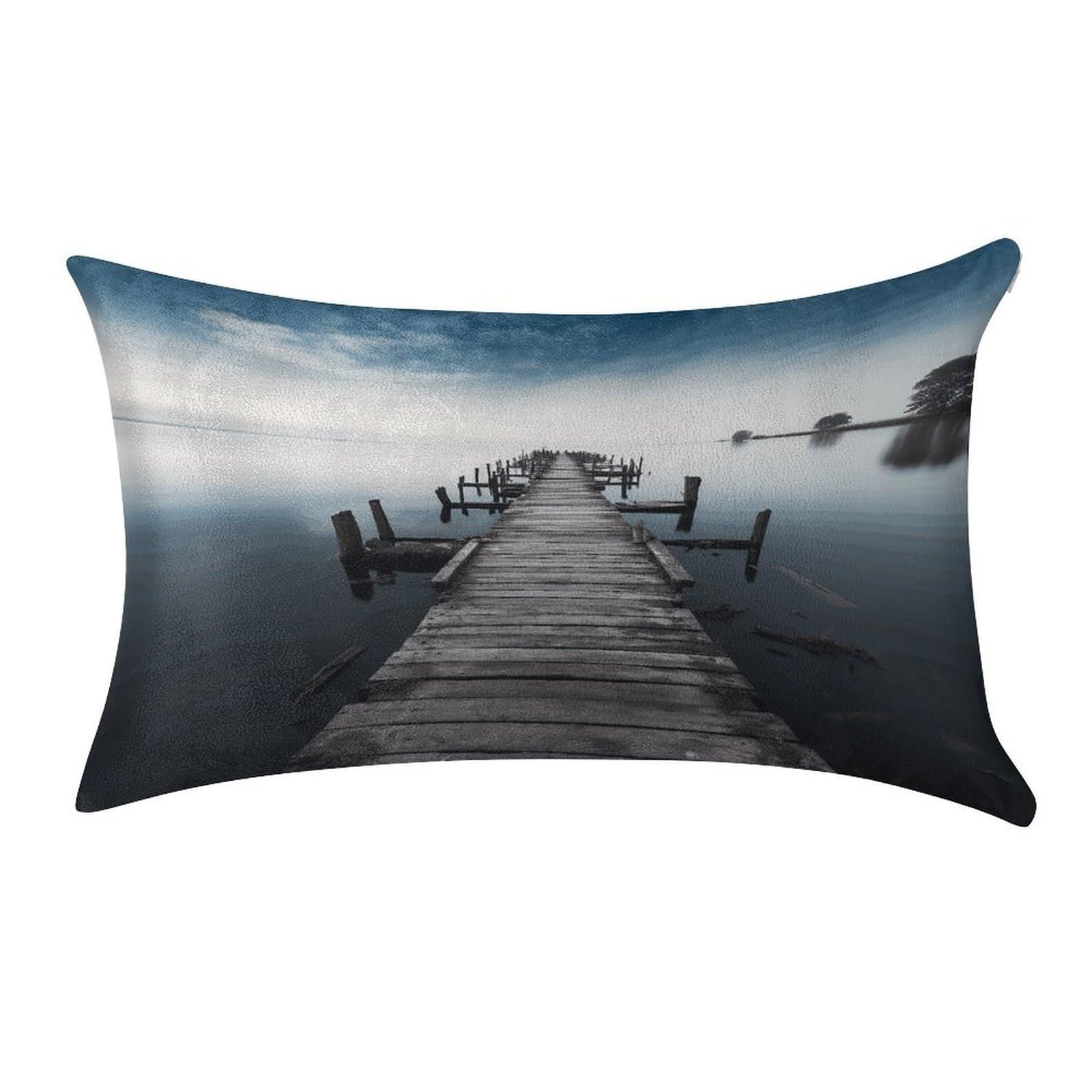 Fekiloot Style Old Wood Pier Above Calm Water Pillow Covers Home Decor Pillow Cases