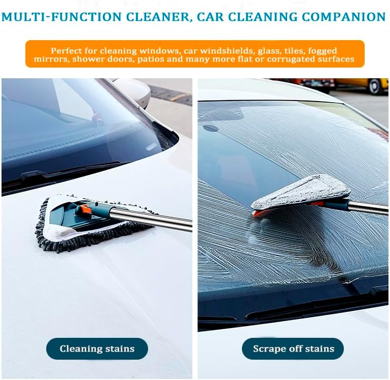 Miniatura 5 de Trapeador limpiador de pared con mango largo de 360, trapeador triangular para limpieza de pisos, herramienta de limpieza de zócalos con 5