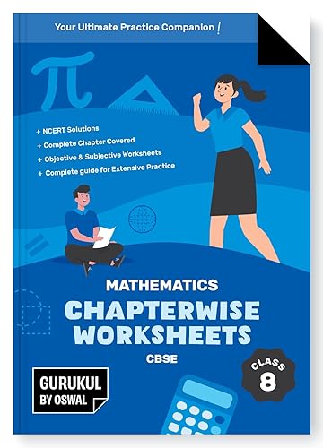 Gurukul Mathematics Chapterwise Worksheets for CBSE Class 8 Exam 2024- NCERT Solutions, Objective &amp; Subjective Questions, Latest Syllabus Covered