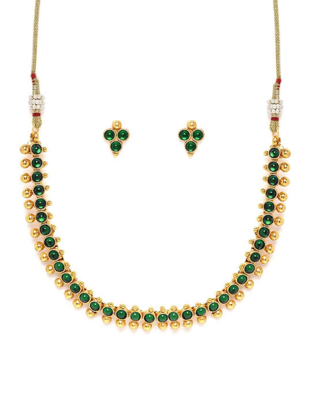 Gargantilla verde chapada en oro DMZ-2461 de latón talla S 6