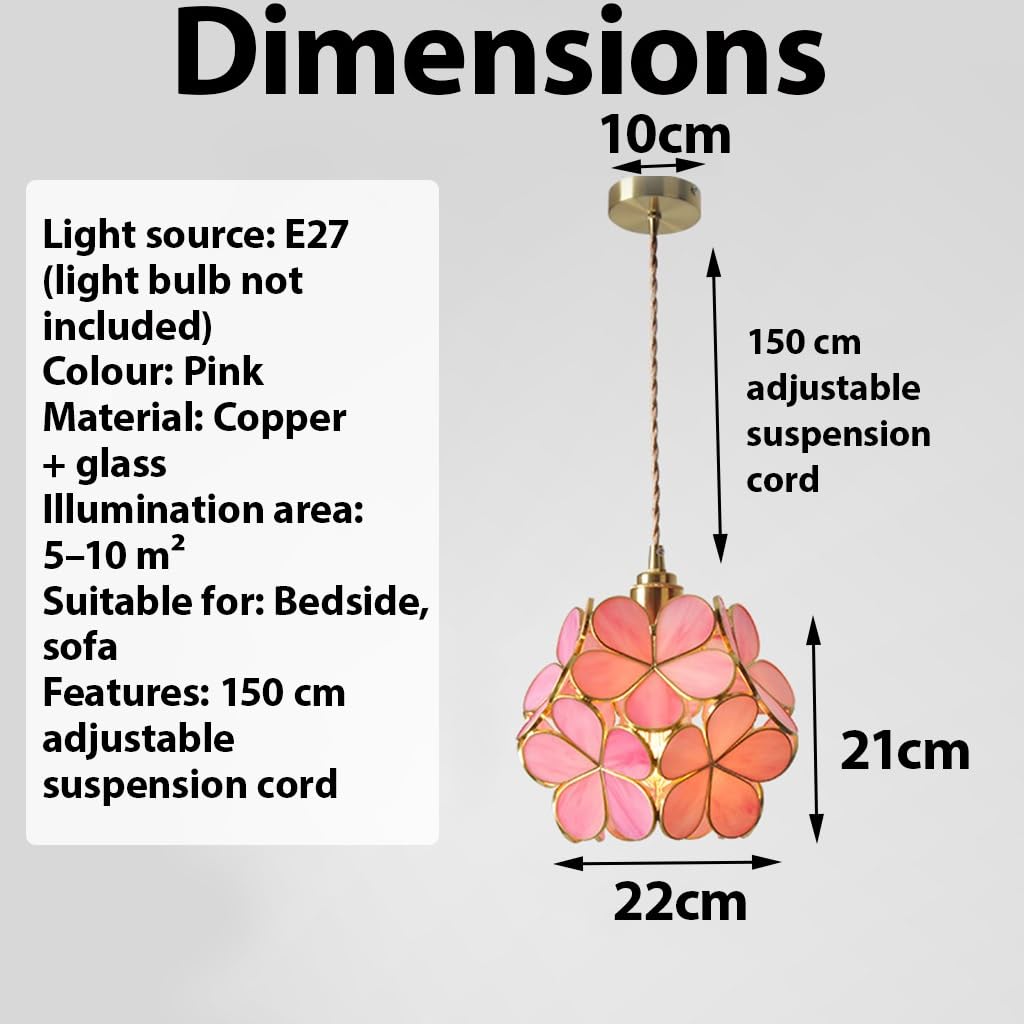Mały żyrandol wiszący Stylowa lampa wisząca w kształcie kwiatu metalowa z regulacją wysokości szklanym kloszem i oprawką E27 do salonu sypialni kuchni przedpokoju jadalni lub domowego biura