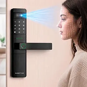 Fechadura Digital Reconhecimento Facial Face-ID Eletronica Biometrica Kuanttum Kappa Wi-Fi Aplicativo Tuya