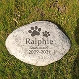 somiss Paw Prints Dog Pet Memorial Stones - Engraved Name and Dates Pet Dog Garden Stones Grave...