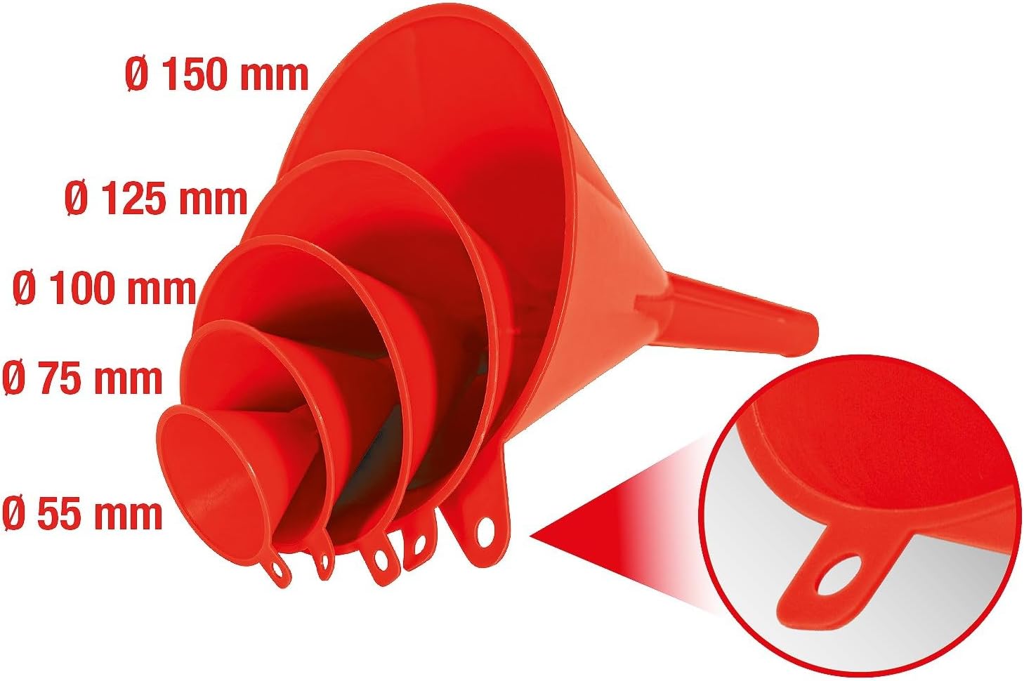 KS TOOLS Funnel Set, 5 pcs Ø50-150mm
