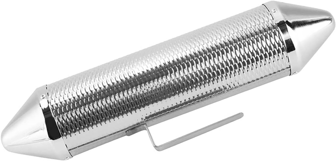 Durable Stainless Steel Metal Guiro Percussion Instrument, Professional Musical Guiro with Scraper, Clear Sound Metal Rhythm Tool for Latin Band and Music Class