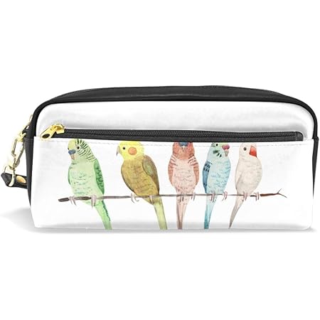 Amazon Annsin ペンケース 筆箱 化粧ポーチ ペンポーチ 筆入れ Pu革 大容量 文房具 多機能 軽量 大容量 おしゃれ 中学生 人気 高校生 子供 アニメ 熊 魚 インコ ペンケース 文房具 オフィス用品