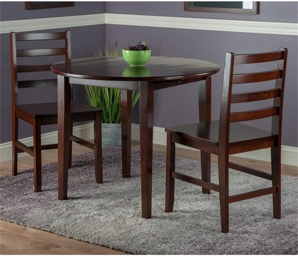 Clayton 3-Pc Set, Drop Leaf Table & 2 Chairs, Walnut