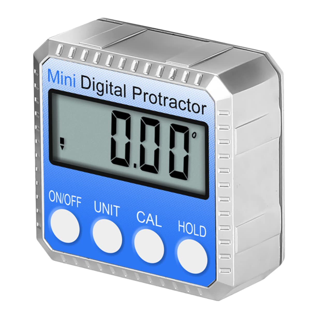 Operitacx Transportador Electrónico de 360 Grados para Medición Precisa Inclinómetro Digital Montaje Magnético y Pantalla Lcd Grande de Aleación de Zinc en Instrumentación
