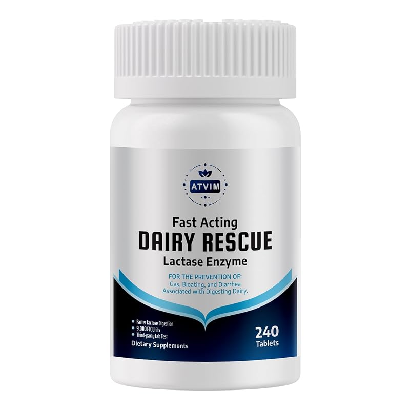 ATVIM Suplemento de Enzima Lactase 9000 FCC 240 comprimidos