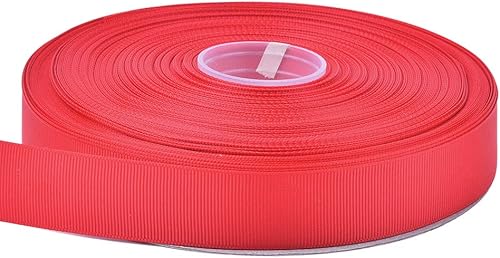 Miniatura 4 de Ribest Cinta de grogrén roja de 1 pulgada, 50 yardas por rollo para manualidades, coronas, envoltorios de regalos, accesorios para el cabello, boda