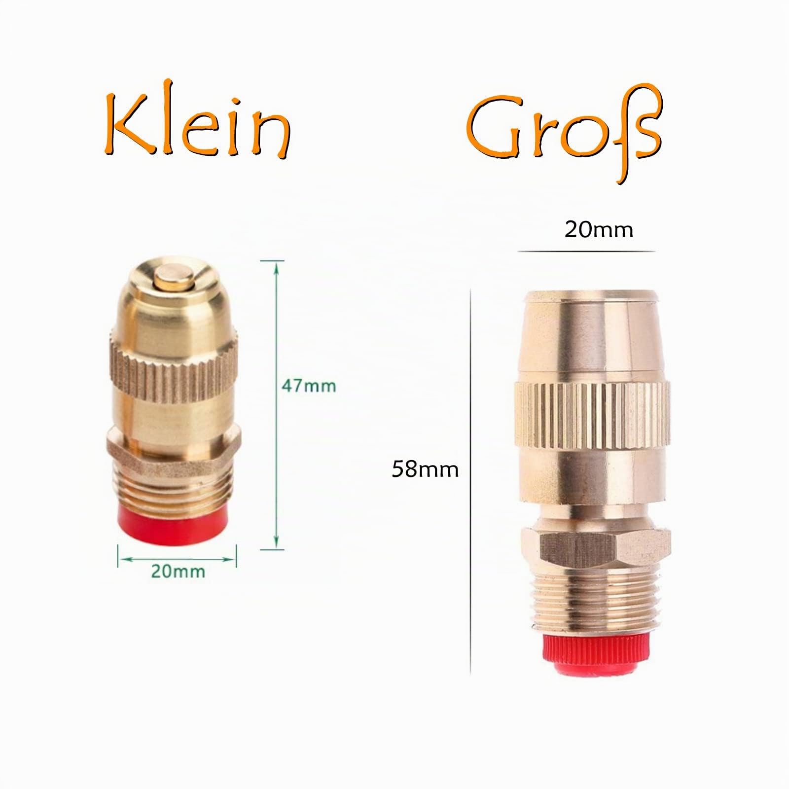 JS&KeJi 2 Stück Sprühdüse Bewässerung 1/2"(DN15) Messing Düsen für Garten und Landwirtschaf