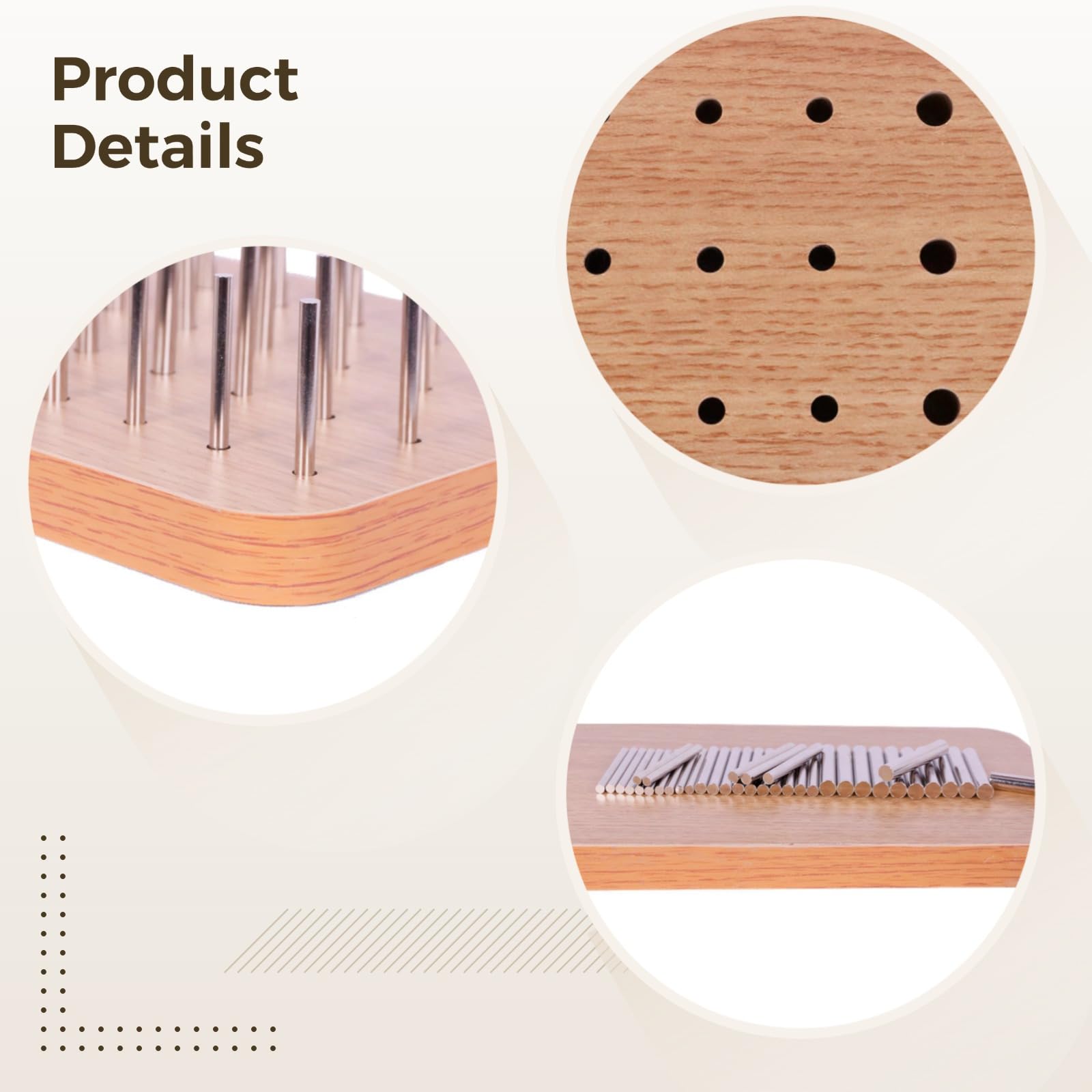 Stecktafel aus Holz mit 36 Löchern zur Wiederherstellung von Schlaganfällen, Stahlstäbe für Koordination und Motorik, Heim- und Therapiegebrauch