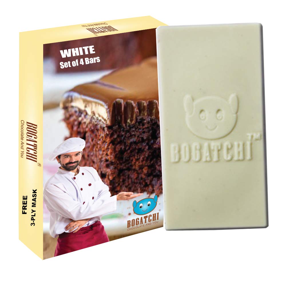 Cooking Chocolate Bar | Gluten Free | White Milk Compound Chocolate | Pure Artisanal White Milk Cooking Chocolate Bars for Baking, 320g