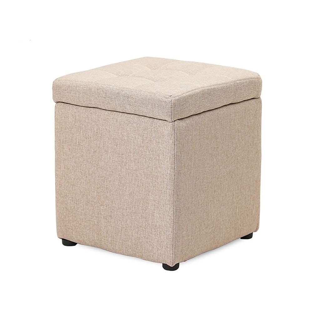 Repose-pieds en lin avec coffre gain de place pour meuble de salon