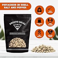 Vista 2 de Presto Sales In Shell Pistachios - Sal y pimienta de 16 onzas, pistachos tostados y saborizados de primera calidad, saludables, naturales, veganos
