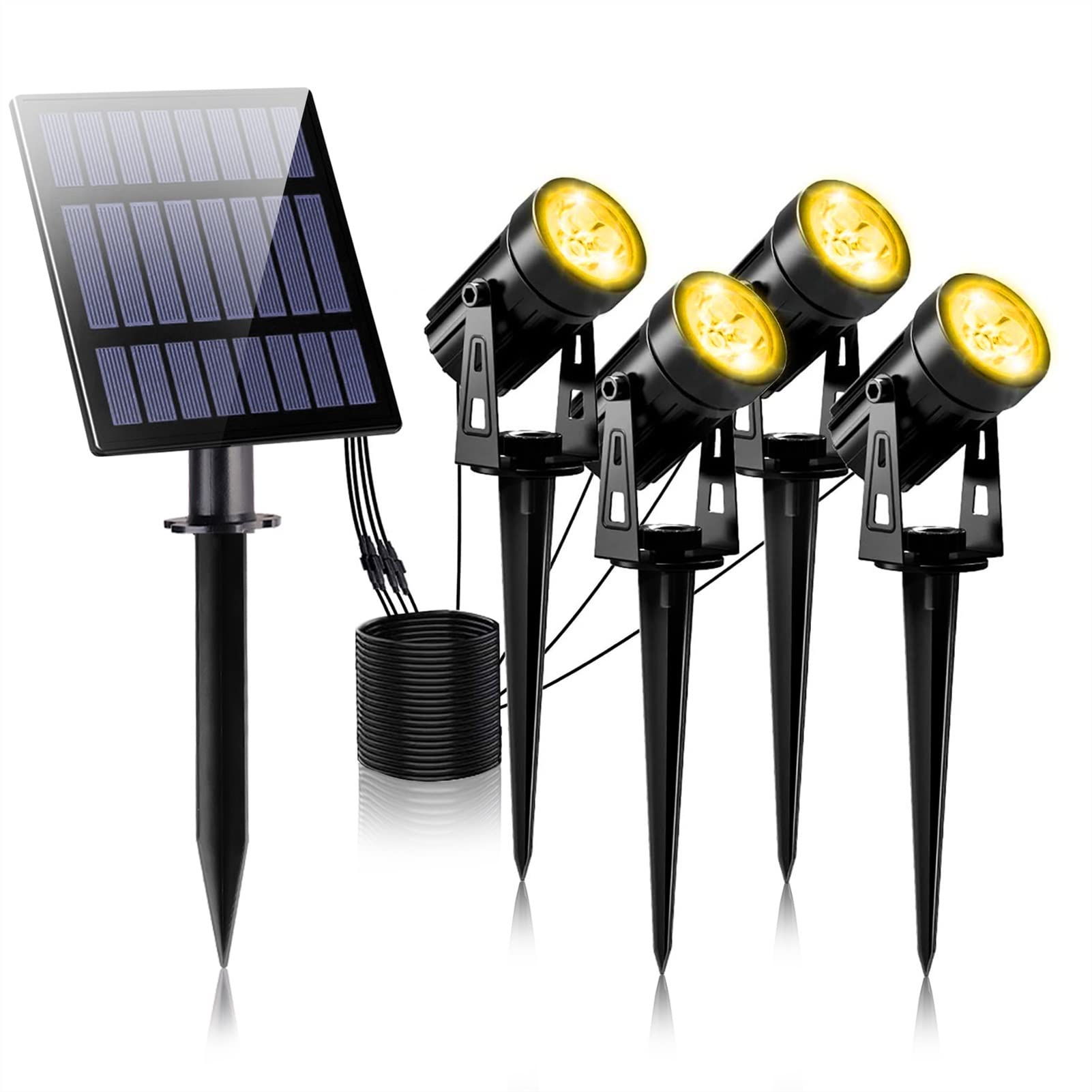 Zewnętrzne światło słoneczne LED Zewnętrzne Wodoodporne oświetlenie zasilane IP65 Lampy ogrodowe do trawników Krajobraz Ciepłe/zimne białe Reflektory RGB na podwórze, trawnik, ścieżkę (kolor emitu