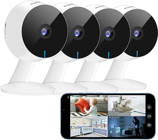 LaView 5MP 3K Cameras for Home Security Indoor,Home Security Camera for Baby/Elder/Pet/Nanny,Baby Cam Starlight Sensor Color Night Vision,US Cloud Service,Compatible with Alexa