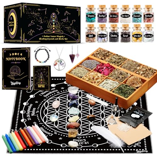 Witchcraft Supplies Kit, 80Pack Witch Starter Kit Wiccan Supplies and