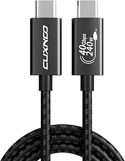 Cuxnoo 8K USB 4 Cable 40Gbps 240W Fast Charge C-C Cable for Laptop/Monitor/Portable Hard Drive/Docking Station, 0.5m (1.6ft)