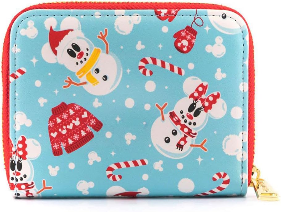 Loungefly Disney Mickey Minnie Snowman Zip Around Wallet
