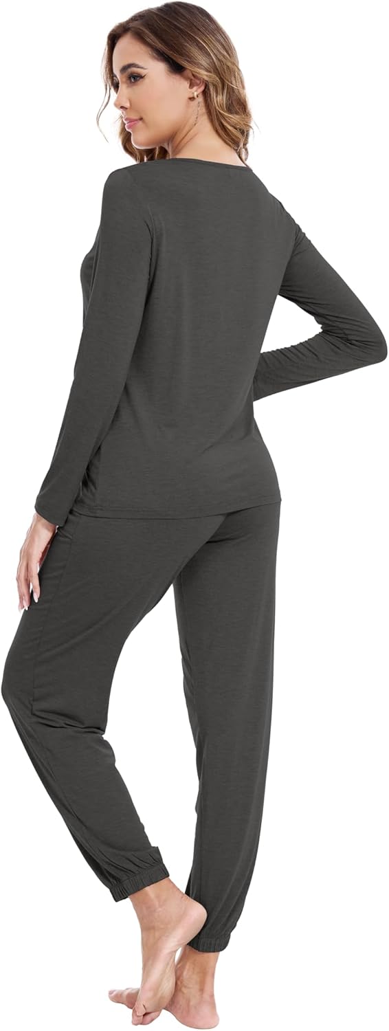WiWi Viscose from Bamboo Women's Pajama Set Soft Long Sleeve Pajamas Sets S-XXL - Image 2