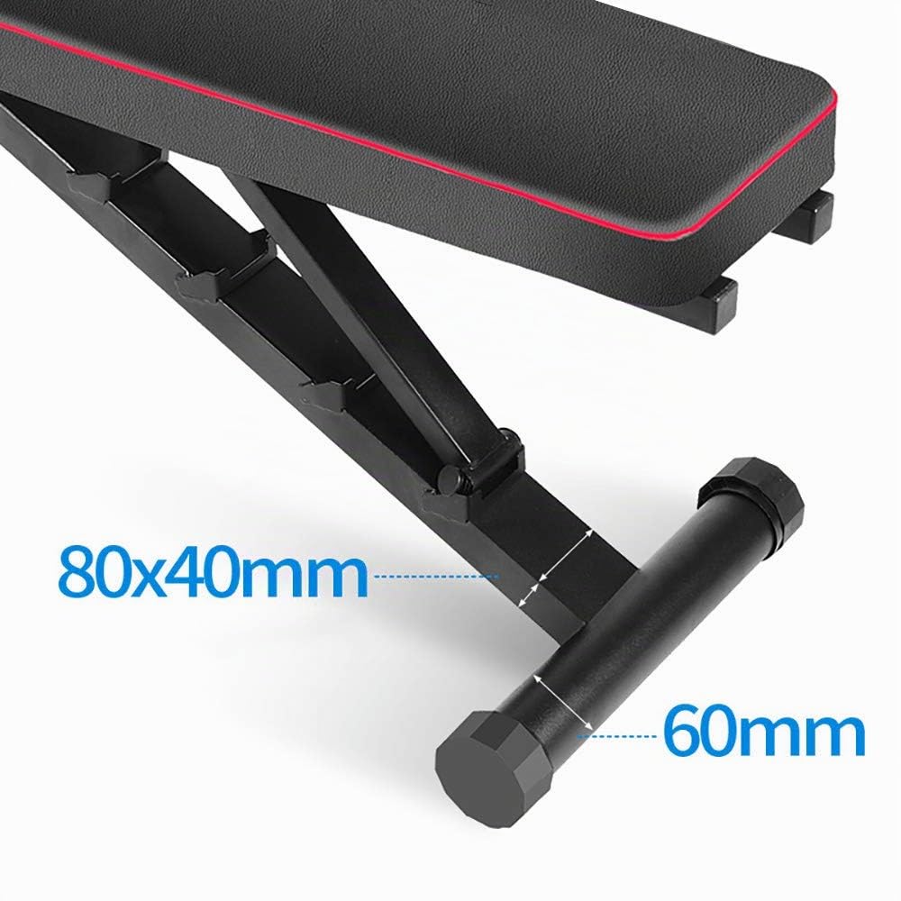 sogesfurniture Panca per Pesi Pieghevole Panca inclinata variabile negativa/Scomparto, Panca Fitness Multifunzione, Trainer Addominale e Schiena, con Schienale Regolabile, BHEU-PSBB004