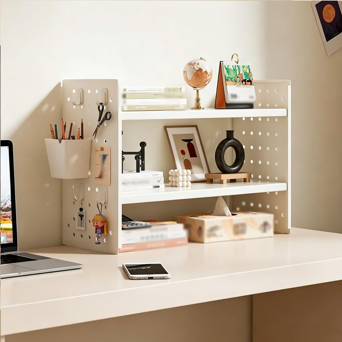 Schreibtisch Regal Mit Pegboard, Platzsparende Schreibtisch Organizer Für