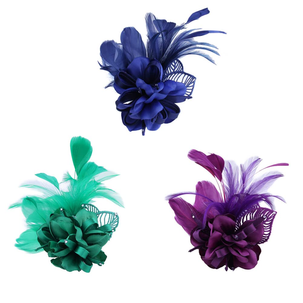 Amazon.com: Feather Brooch Pin, Vintage Elegant Fascinator  display picture 3