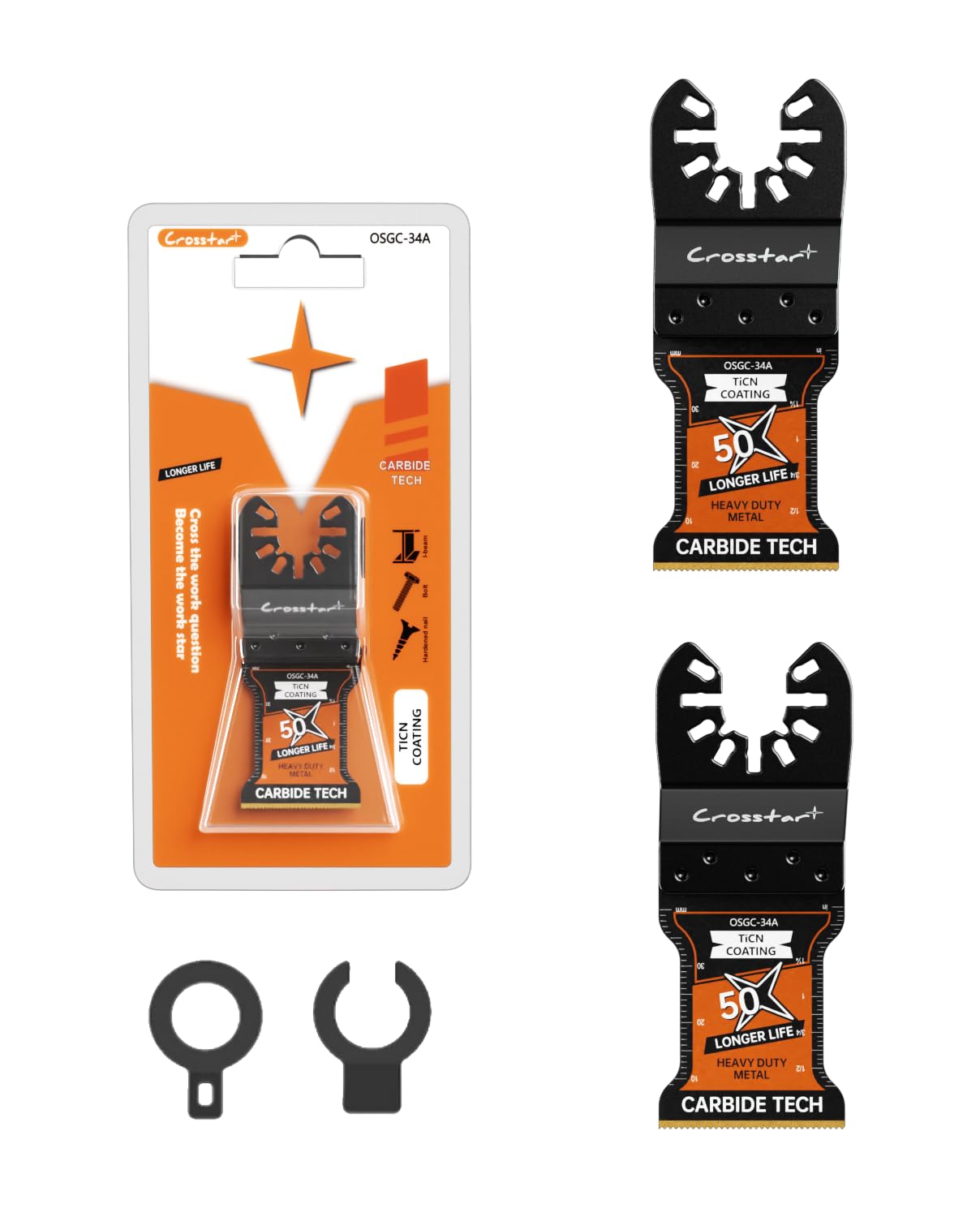 Lame de scie oscillante multi-usage Crosstar TiCN pour outil multifonction