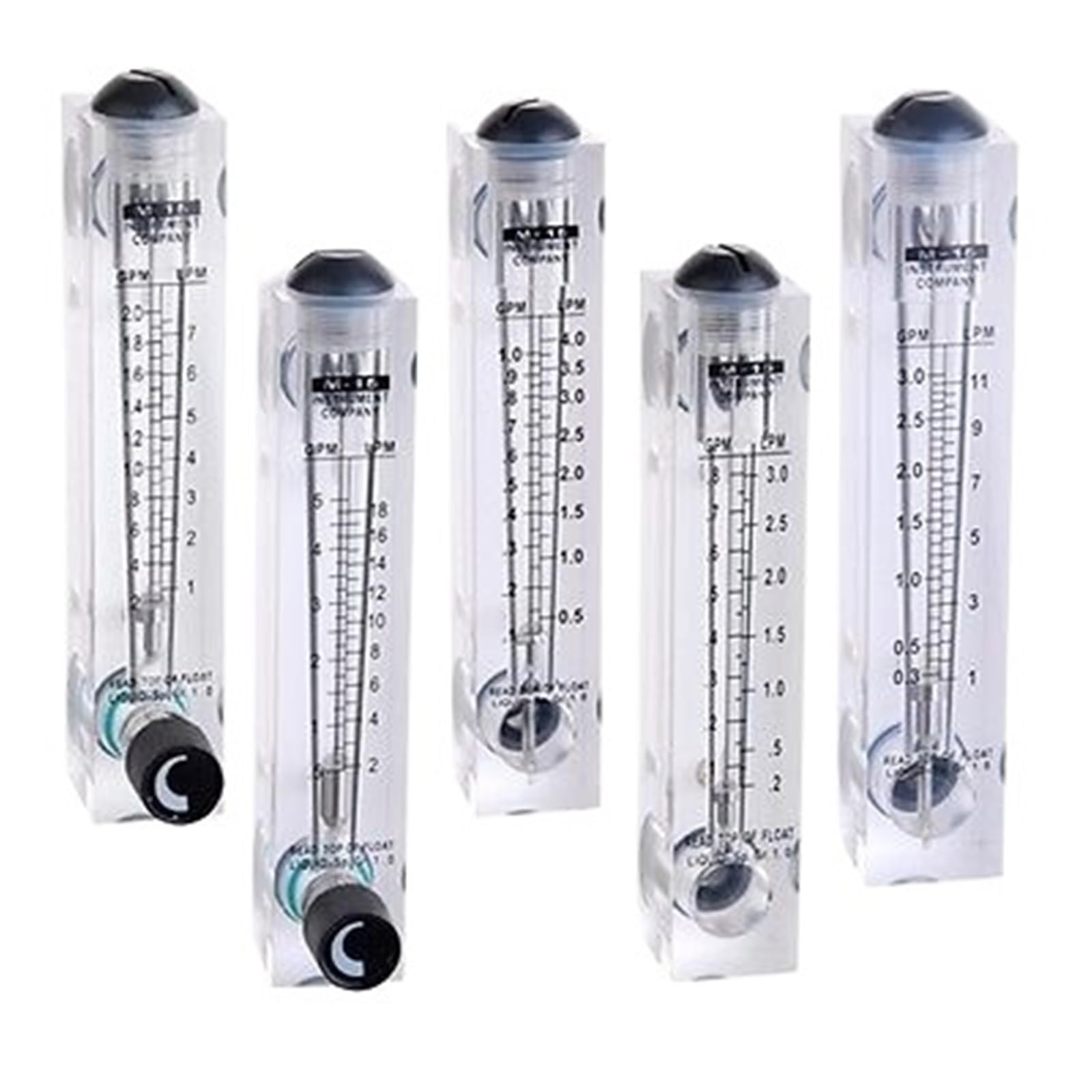 Medidor de caudal de líquido tipo panel LZM-15T de 1 a 7 LPM, rotámetro y caudalímetro de agua con válvula de control