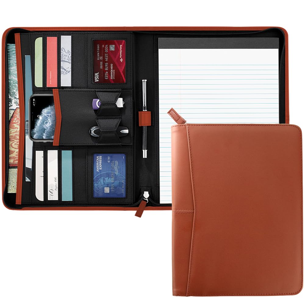 Amazon | Lcjtop A4 レザーパッドフォリオ ポートフォリオフォルダー
