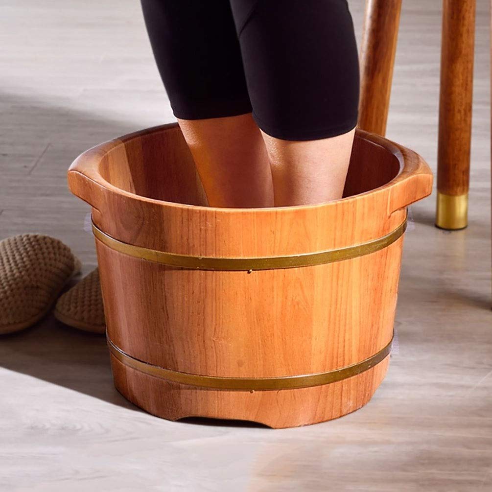 Wanna z wanną w kąpieli drewnianej wannie do zanurzania stóp, basen stóp dla dorosłych, kubek do nasiąkania stóp, wanna do kąpieli stóp, wiadro drewniane do pedicure super łatwe w użyciu komfortowe