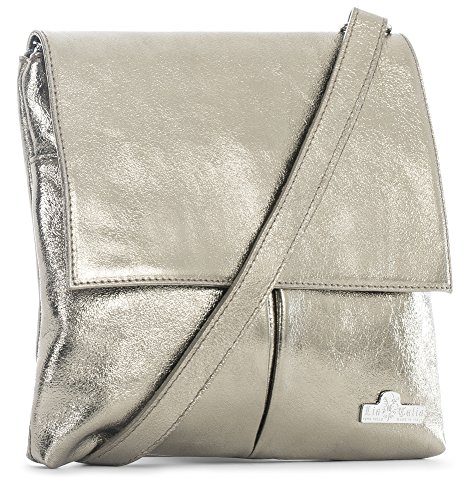 LiaTalia - Bolso de hombro/crossbody para mujer de piel suave - HAZEL - (Metálico - Oro)