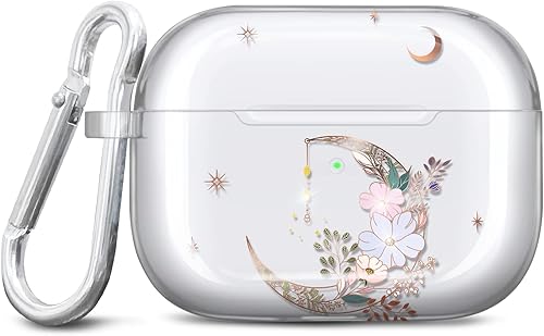 JIAXIUFEN Funda para Airpods Pro de 2 generación, diseño de leopardo con purpurina dorada, piel protectora de TPU para mujeres y niñas con llavero