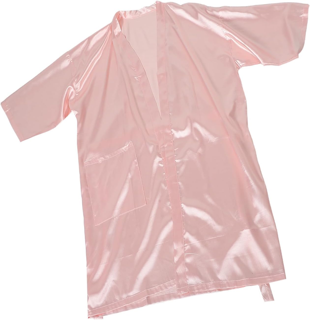 Pink Satin Salon Client Cape Kimono Style Hair Dressing Gown | Quick Drying Smock, Universal Fit, Elegant Sleek Appearance, Easy Maintenance