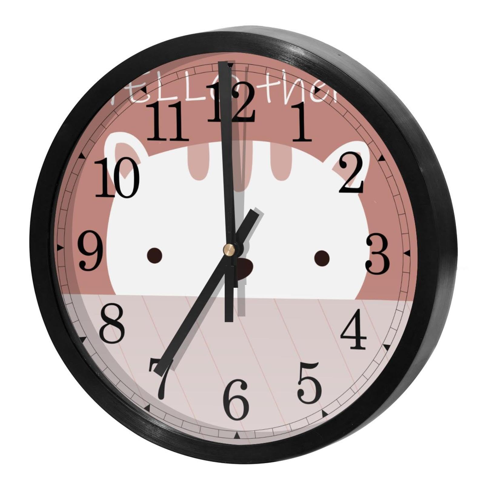 Horloge murale quartz sans tic-tac à piles ronde pour décoration maison et école