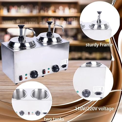 Miniatura 6 de Hot Fudge Cheese Dispenser Sauce Warmers Electric Butter Condiment Dispenser with Containers for Buffet Restaurant