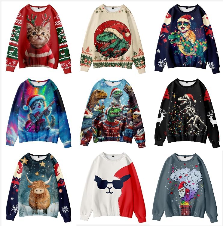 MARSVOVO Ugly Christmas Sweatshirt Men Women Crewneck Long Sleeve Xmas Sweater Unisex Fashion Hoodies for Party - Image 5