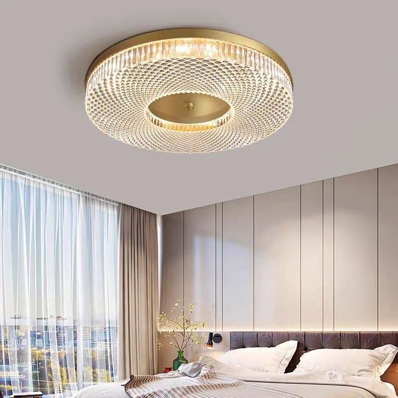 Plafonnier circulaire en cristal moderne pour sublimer l'ambiance de la chambre