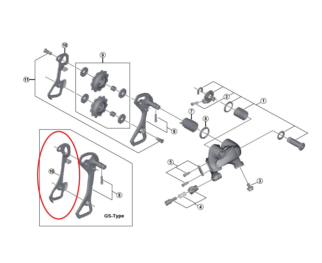 Shimano Inner Plate for Tiagra RD-4700 Rear Derailleur, SS-Type / Short Cage