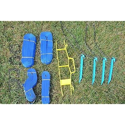 Tandem Sport Volleyball Court Lines - 2 Blue Webbed Volleyball Court Lines - Volleyball Lines for Regulation Size or Short Court - Blue