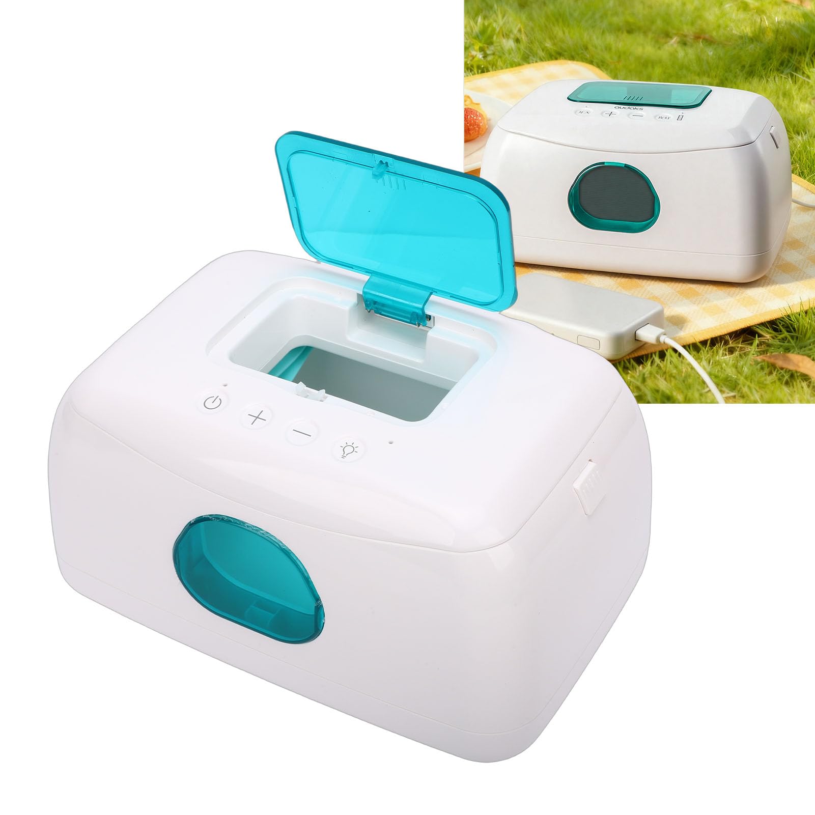 Zunate Scaldasalviette per Neonati Alimentato Tramite USB con Luce Notturna, Dispenser di Grandi capacità per 120 Salviette con Finestra Visibile, Scaldasalviette Umidificate Portatile per Neonati per