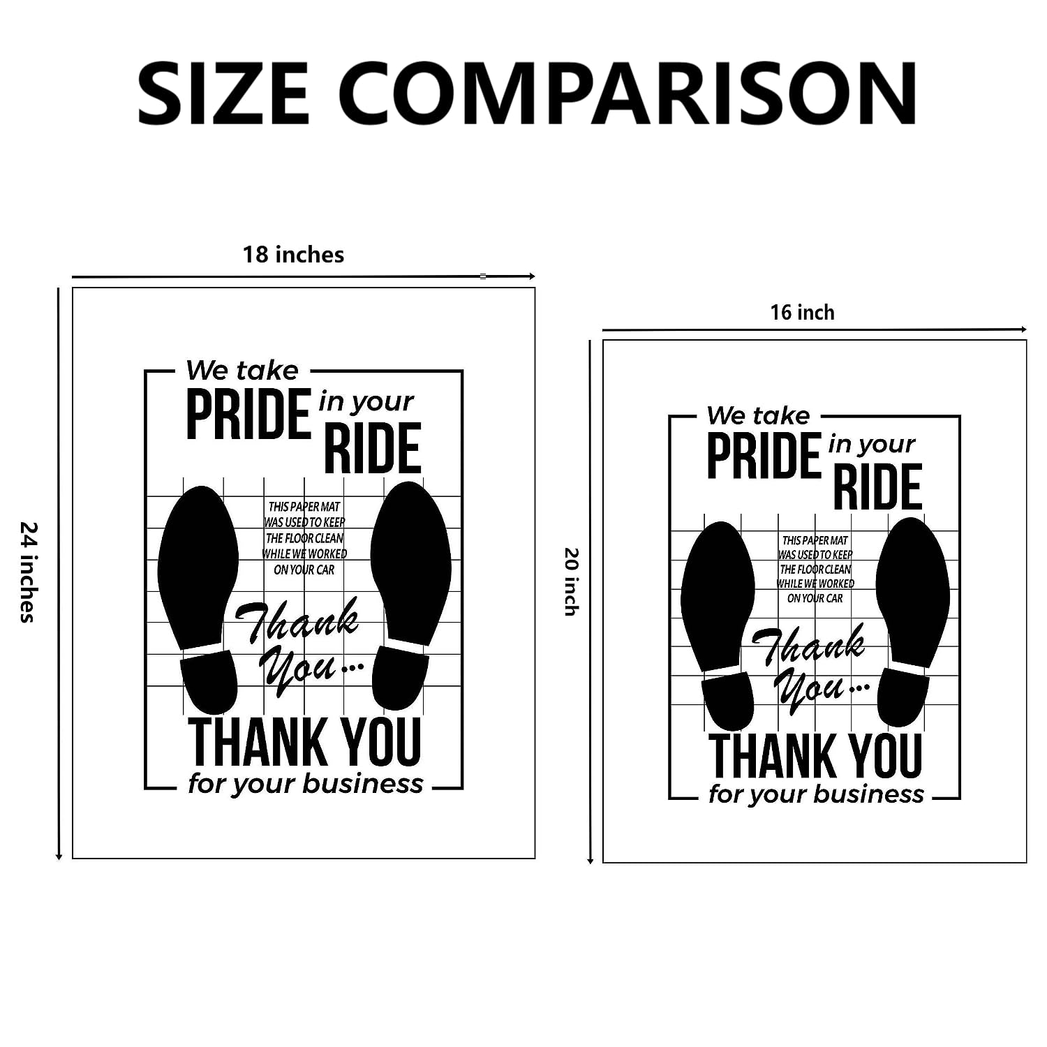 18 x 24 White Car Paper Floor Mats 50Pcs Vehicles Disposable Floor Pads Temporary Cars Floor Protector Automotive — view 2