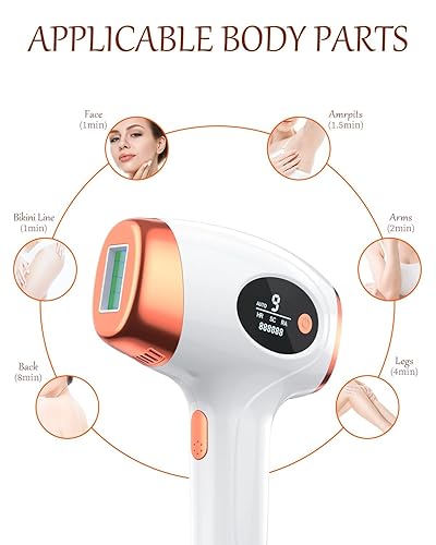 Miniatura 2 de Aopvui Depilación IPL en casa para mujeres y hombres, depilación láser permanente 999900 destellos para piernas faciales brazos